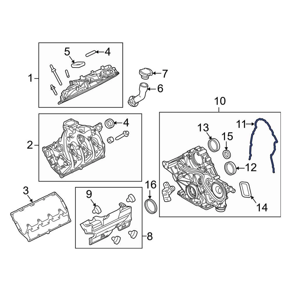 Ford OE 3L3Z6020EA - Center Engine Timing Cover Gasket - Image 14