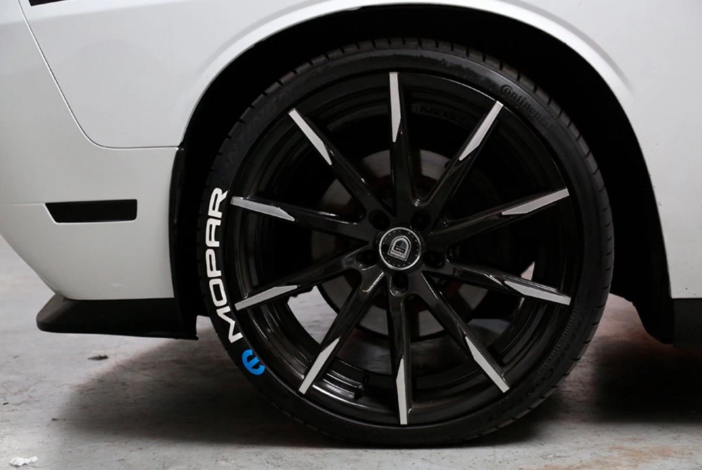 Tire Stickers® MOP-1921-75-4-W - White "Mopar" Tire Lettering Kit With Blue Logo - Image 3