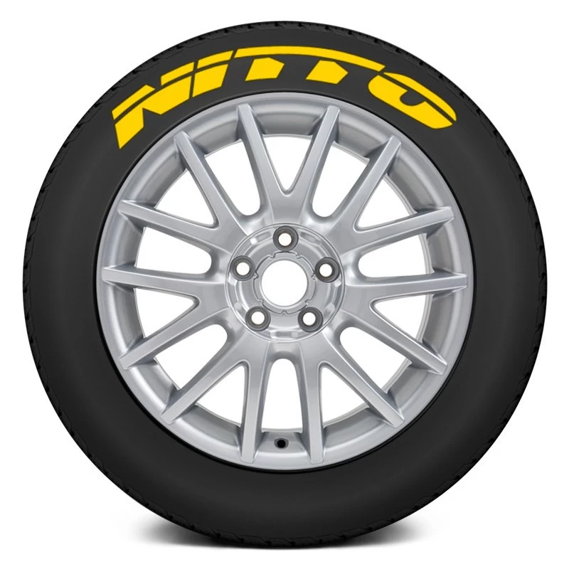 Tire Stickers® NIT-1416-15-4-Y - Yellow "Nitto" Tire Lettering Kit