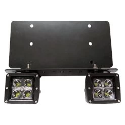 Race Sport® RSNRL62-2 - License Plate Mounted Street Series US License Plate 3" 2x16W Cube Spot Beam LED Lights With (2) Street Series 3x3 LED Cubes 2800 LUX
