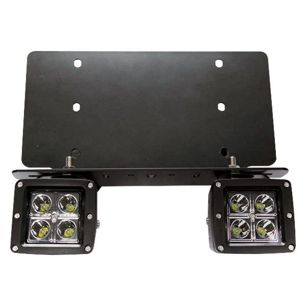Race Sport® RSNRL62-2 - License Plate Mounted Street Series US License Plate 3" 2x16W Cube Spot Beam LED Lights With (2) Street Series 3x3 LED Cubes 2800 LUX