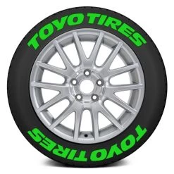 Tire Stickers® TOYTIR-1718-1-8-G - Green "Toyo Tires" Tire Lettering Kit