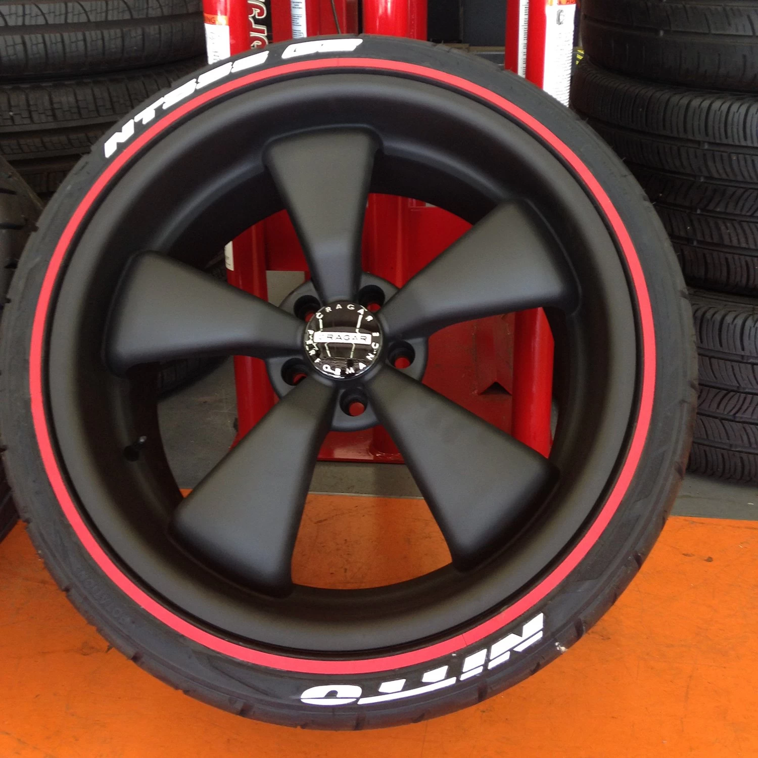 Tire Stickers® RDLN-16-38-4-R - Red Vintage Red Line Full Tire Decal Kit - Image 7