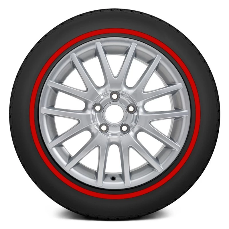 Tire Stickers® RDLN-16-38-4-R - Red Vintage Red Line Full Tire Decal Kit