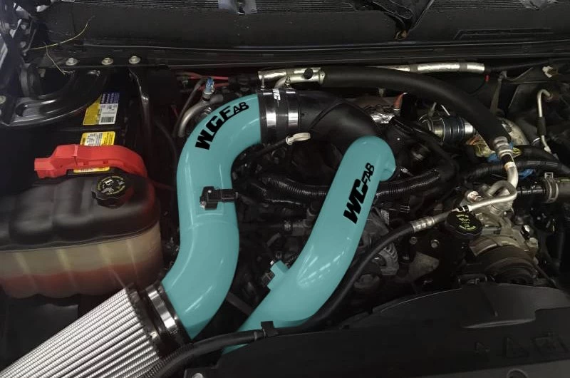 Wehrli Custom Fabrication® WCF100635-TIFF - High Flow Turbo Single Coat Tiffany Blue Intake Kit - Image 2