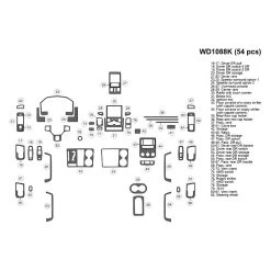 B&I® WD1088K-CF1 - 2D Real Carbon Fiber Large Dash Kit (54 Pcs)