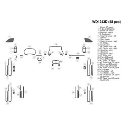 B&I® WD1243D-DC3 - 2D Red Fiber Large Dash Kit (48 Pcs)
