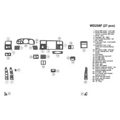 B&I® WD258F-DET - 2D Bronze Burlwood Full Dash Kit (27 Pcs)