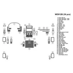 B&I® WD912B-DC4 - 2D Yellow Fiber Full Dash Kit (36 Pcs)