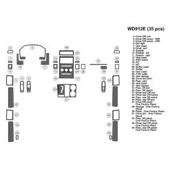 B&I® WD912E-LK - 2D Real Olive Ash Burl Full Dash Kit (35 Pcs)