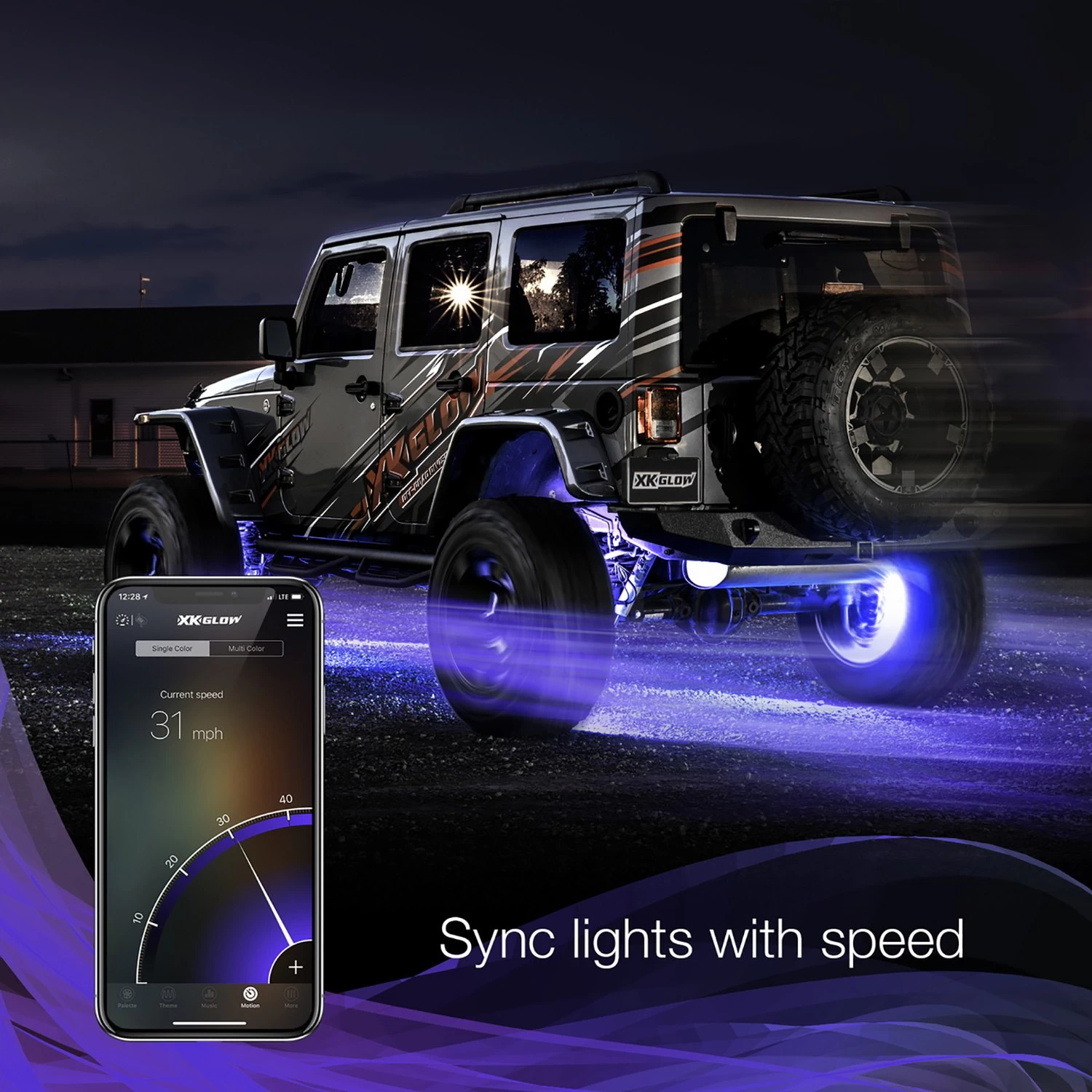 XKGlow® XK-WHEEL-KIT-DM - 15" XKchrome Turn Signal Function RGB Wheel Ring Kit With Dual Mode Dash Mount Controller - Image 7