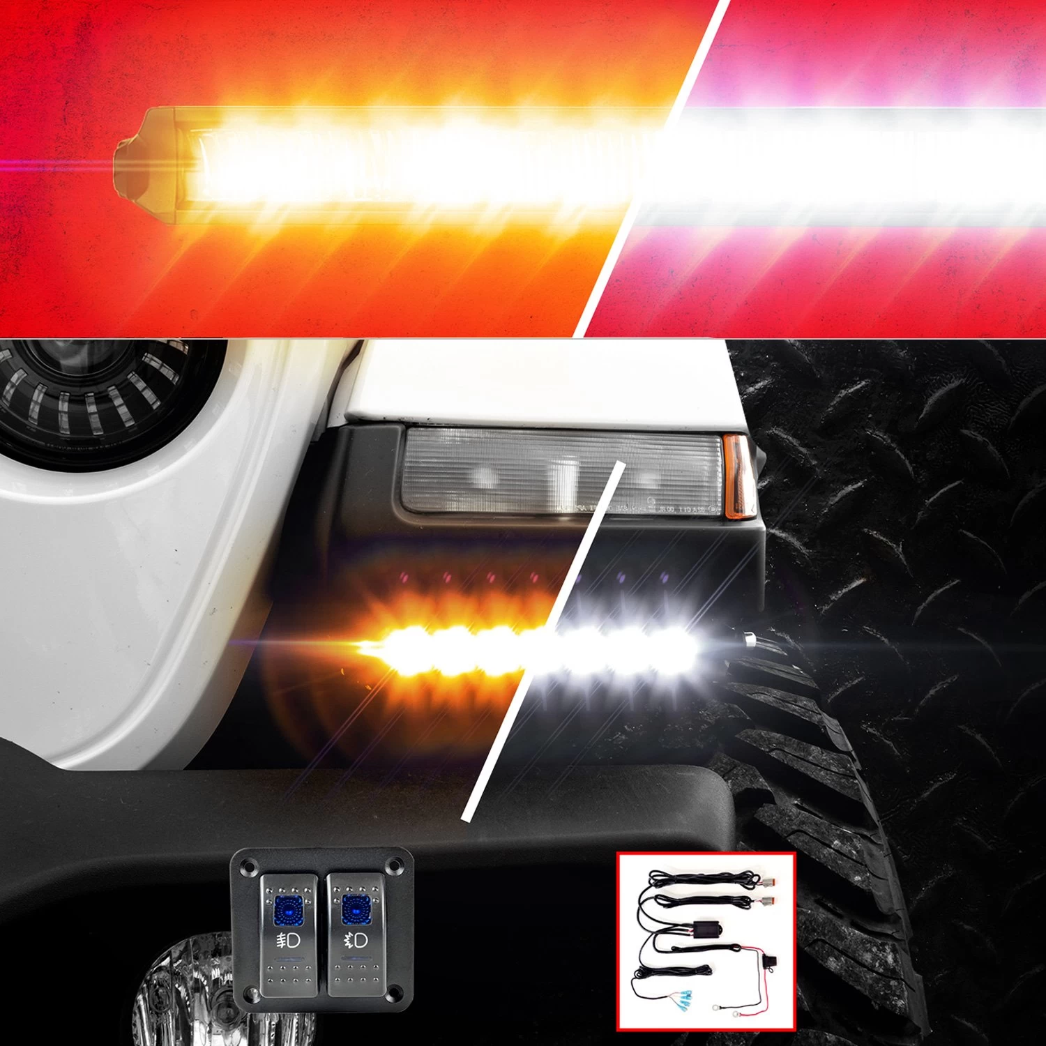 XKGlow® - Razor Series Strobe LED Light Bar (6", 20", 10") - Image 6
